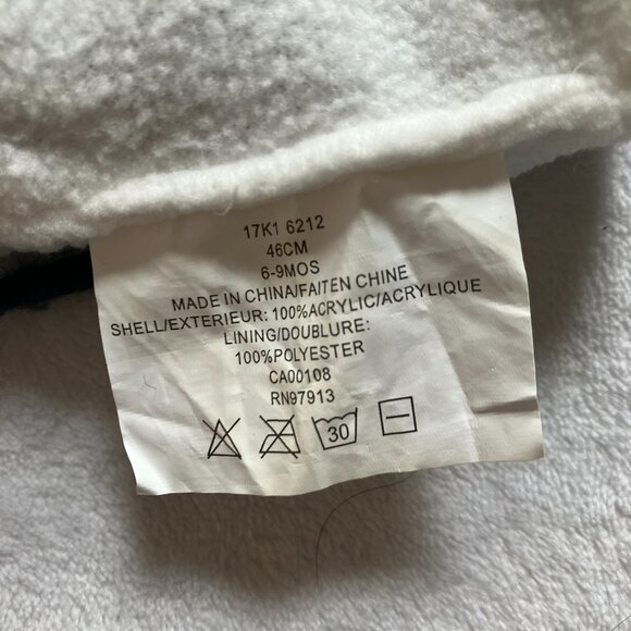 Baby Mittens Bundle 0-9M | Navy Knit String Mitts + Blue Fleece Bonus Pair - Picture 5 of 10